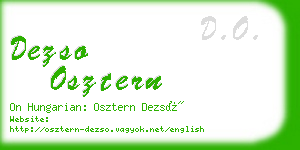 dezso osztern business card